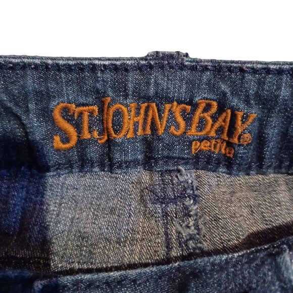St. John's Bay Petite Dark Blue Denim Jeans Bootcut Size 12P Average - Picture 4 of 6